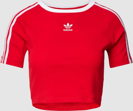 Czerwony t-shirt Adidas Originals z bawełny