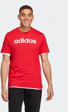 Czerwony t-shirt Adidas w młodzieżowym stylu