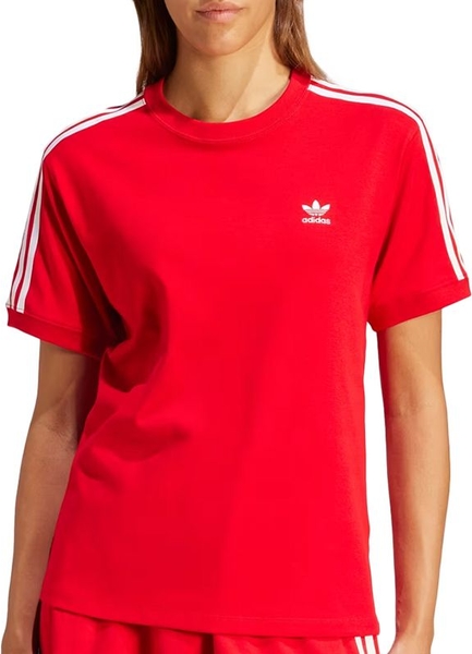 Czerwony t-shirt Adidas z bawełny
