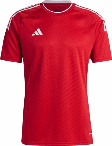 Czerwony t-shirt Adidas z dżerseju w sportowym stylu