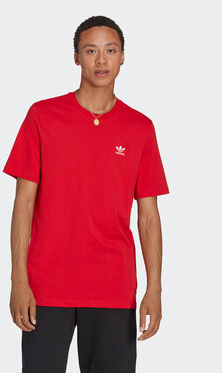Czerwony t-shirt Adidas z krótkim rękawem