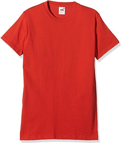 Czerwony t-shirt amazon.de z krótkim rękawem