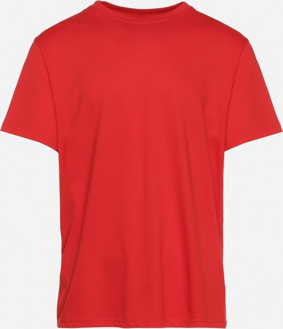 Czerwony t-shirt born2be z bawełny
