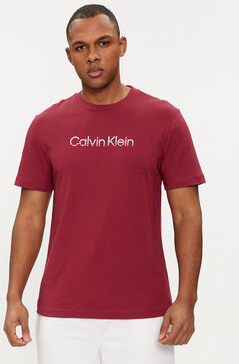 Czerwony t-shirt Calvin Klein z krótkim rękawem