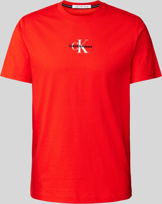 Czerwony t-shirt Calvin Klein z nadrukiem