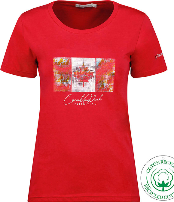 Czerwony t-shirt Canadian Peak z bawełny