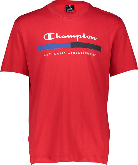 Czerwony t-shirt Champion z bawełny w sportowym stylu