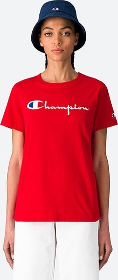 Czerwony t-shirt Champion z krótkim rękawem