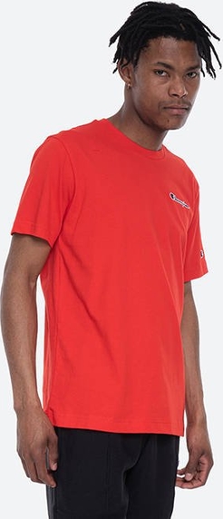 Czerwony t-shirt Champion z krótkim rękawem w sportowym stylu
