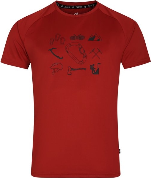 Czerwony t-shirt Dare 2b z krótkim rękawem w młodzieżowym stylu