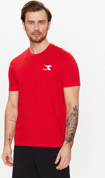 Czerwony t-shirt Diadora w stylu casual