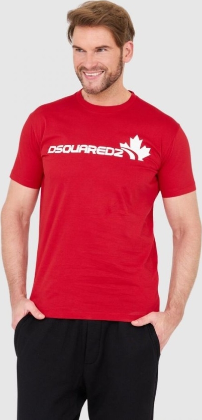 Czerwony t-shirt Dsquared2 w młodzieżowym stylu