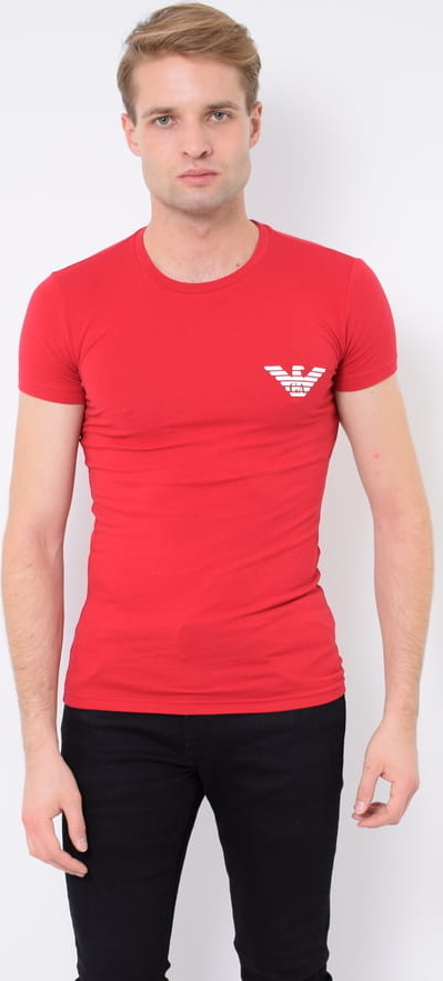 Czerwony t-shirt Emporio Armani w stylu casual