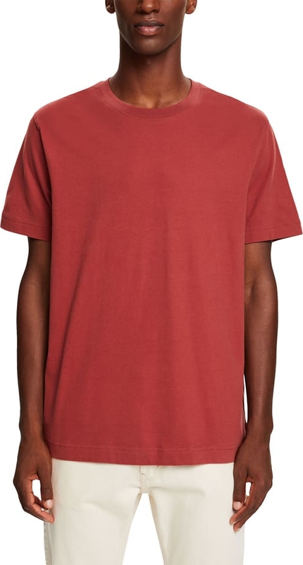 Czerwony t-shirt Esprit w stylu casual z bawełny z krótkim rękawem