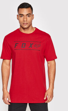 Czerwony t-shirt Fox Racing w młodzieżowym stylu