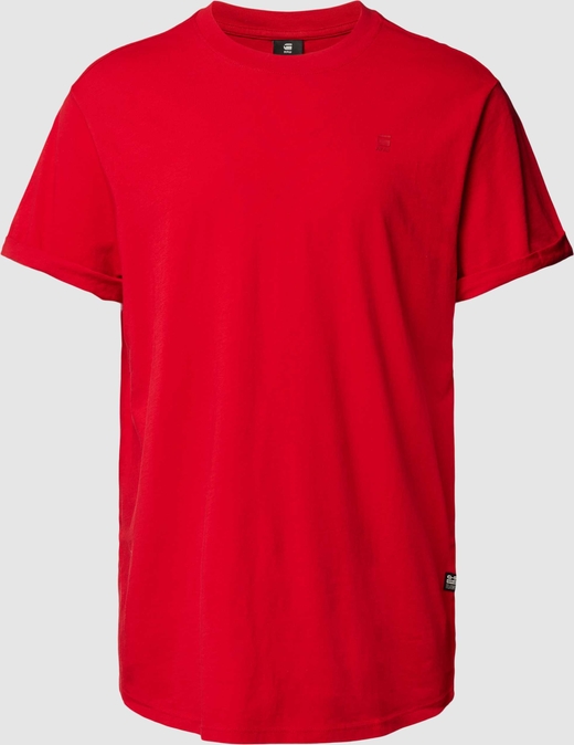 Czerwony t-shirt G-Star Raw w stylu casual z nadrukiem