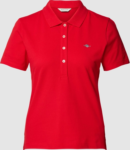 Czerwony t-shirt Gant w stylu casual z krótkim rękawem