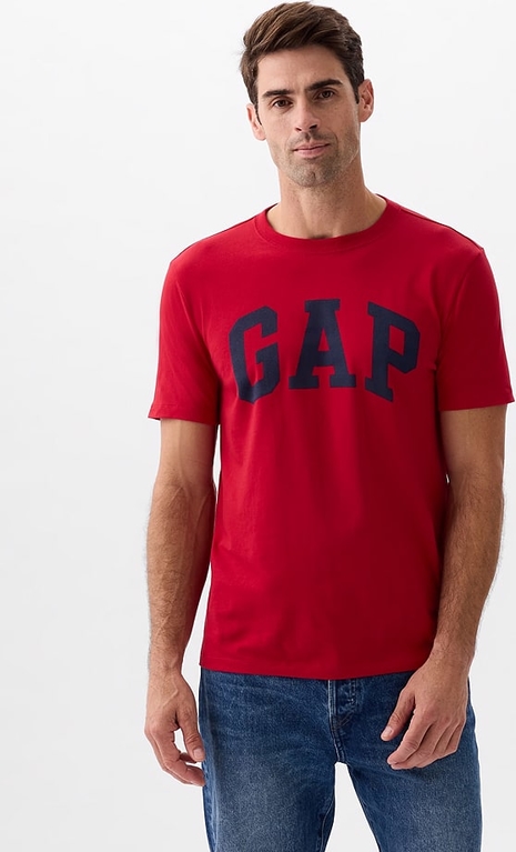 Czerwony t-shirt Gap w młodzieżowym stylu z bawełny
