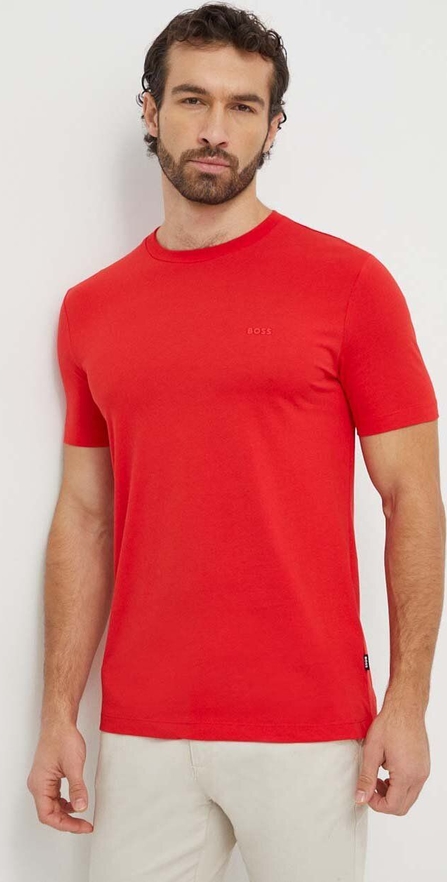 Czerwony t-shirt Hugo Boss w stylu casual z bawełny
