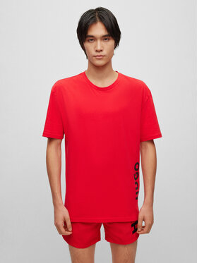 Czerwony t-shirt Hugo Boss w stylu casual z krótkim rękawem