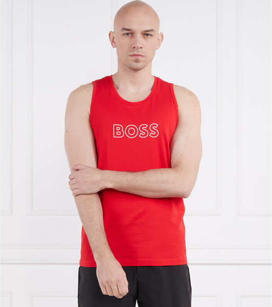 Czerwony t-shirt Hugo Boss z bawełny w młodzieżowym stylu