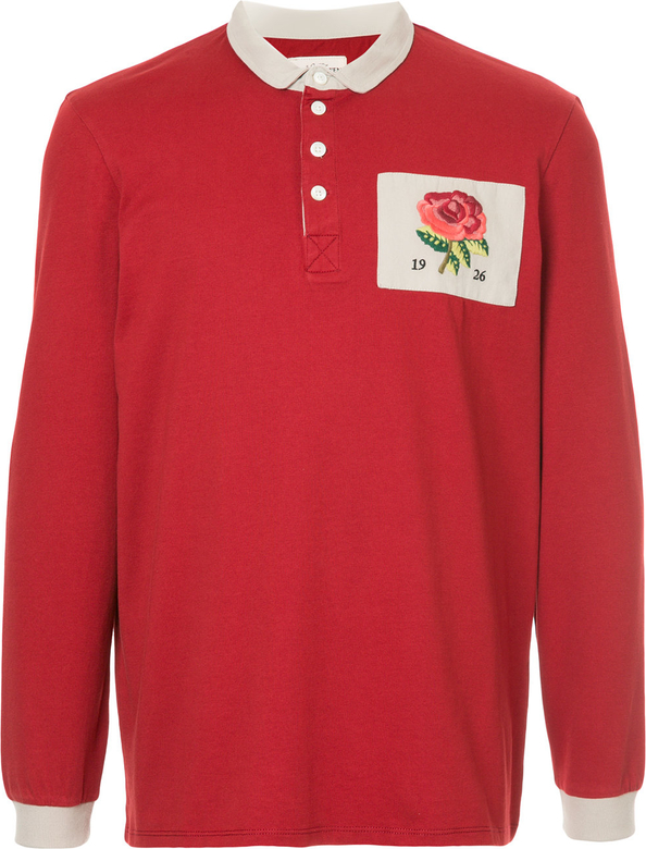 Czerwony t-shirt Kent & Curwen z długim rękawem