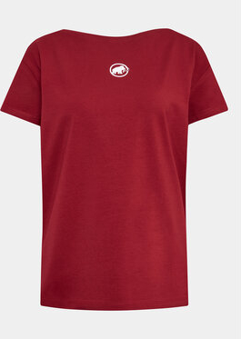 Czerwony t-shirt Mammut z krótkim rękawem