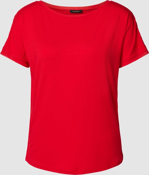 Czerwony t-shirt More & More z krótkim rękawem w stylu casual