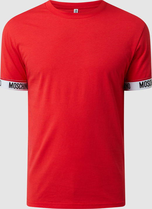 Czerwony t-shirt Moschino z bawełny