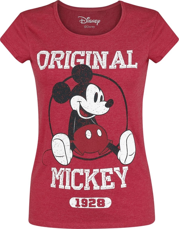 Czerwony t-shirt Myszka Miki I Minnie z bawełny