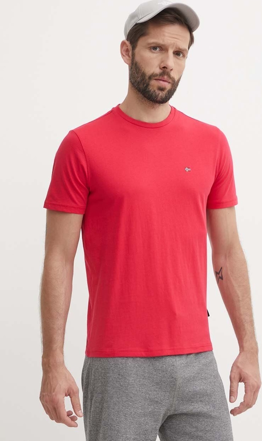 Czerwony t-shirt Napapijri