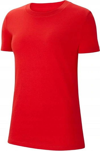 Czerwony t-shirt Nike w sportowym stylu z krótkim rękawem z okrągłym dekoltem