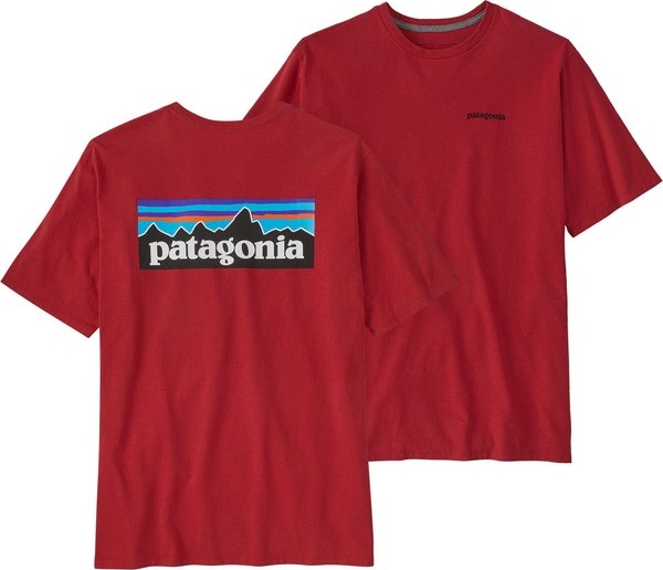 Czerwony t-shirt Patagonia z krótkim rękawem