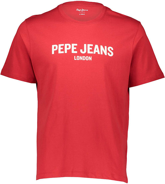 Czerwony t-shirt Pepe Jeans z krótkim rękawem