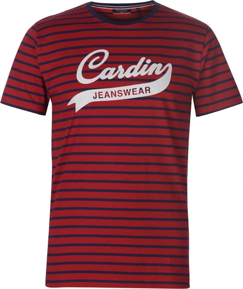 Czerwony t-shirt Pierre Cardin z krótkim rękawem