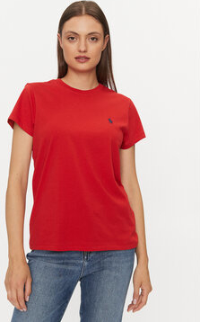 Czerwony t-shirt POLO RALPH LAUREN w stylu casual
