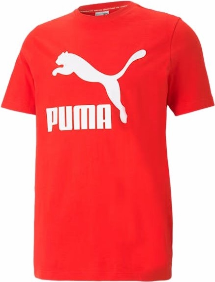 Czerwony t-shirt Puma z krótkim rękawem z bawełny