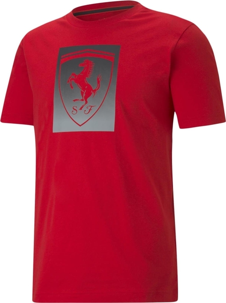 Czerwony t-shirt Puma z nadrukiem z krótkim rękawem