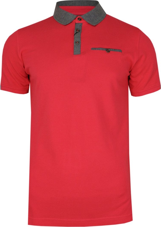 Czerwony t-shirt Ranir z krótkim rękawem