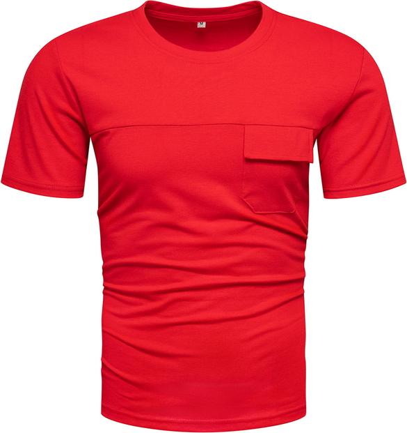 Czerwony t-shirt Recea z bawełny w stylu casual