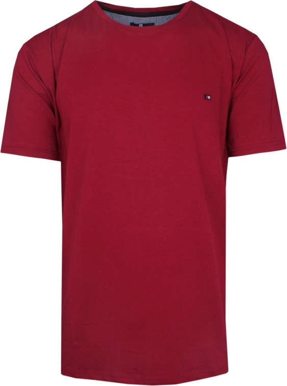 Czerwony t-shirt Red Way z krótkim rękawem w stylu casual z bawełny