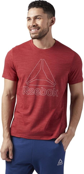Czerwony t-shirt Reebok z dzianiny