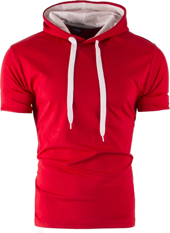Czerwony t-shirt Risardi w młodzieżowym stylu z krótkim rękawem