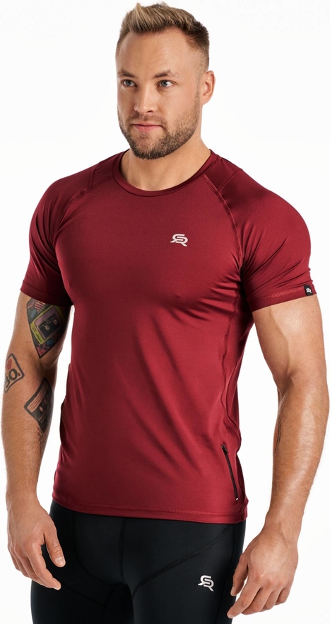 Czerwony t-shirt Rough Radical termoaktywny w sportowym stylu z krótkim rękawem