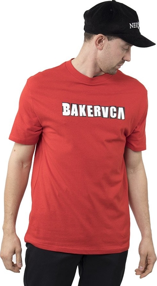 Czerwony t-shirt RVCA z bawełny w młodzieżowym stylu