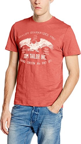 Czerwony t-shirt tom tailor