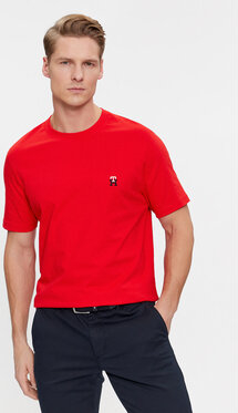 Czerwony t-shirt Tommy Hilfiger w stylu casual