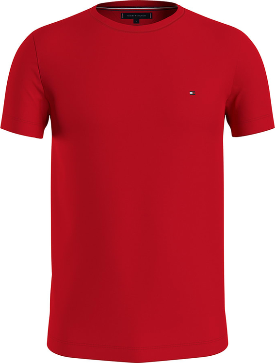 Czerwony t-shirt Tommy Hilfiger z krótkim rękawem w stylu casual