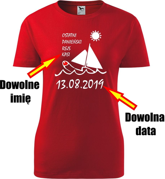 Czerwony t-shirt TopKoszulki.pl z bawełny