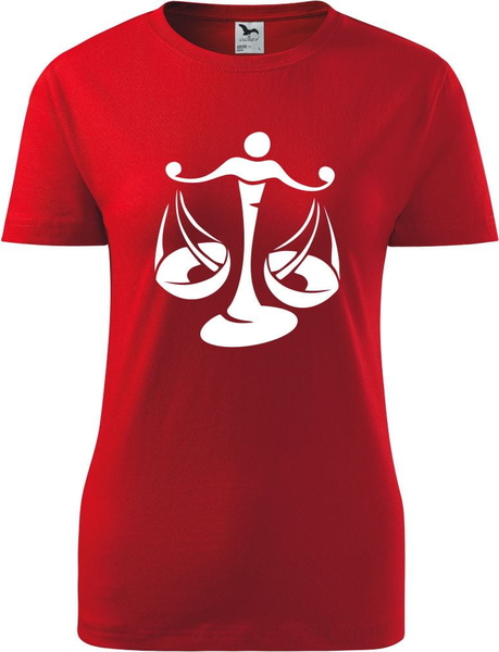 Czerwony t-shirt TopKoszulki.pl z bawełny z okrągłym dekoltem